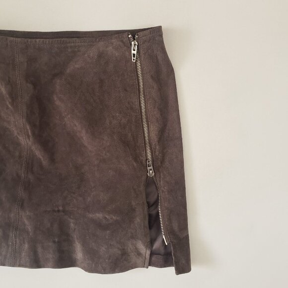 BlankNYC Suede Leather Skirt Women's Size 27 Shadow Grey Side Zip Biker Citycore - Picture 12 of 16